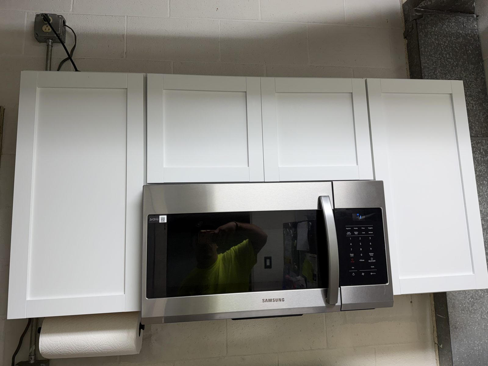 Cabinets set and hung